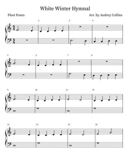 White Winter Hymnal (arr. Audrey Collins)