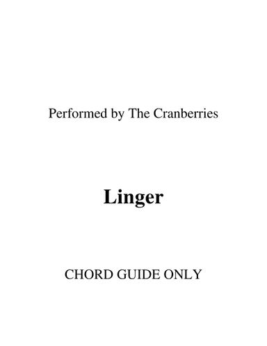 Linger (arr. RWM)