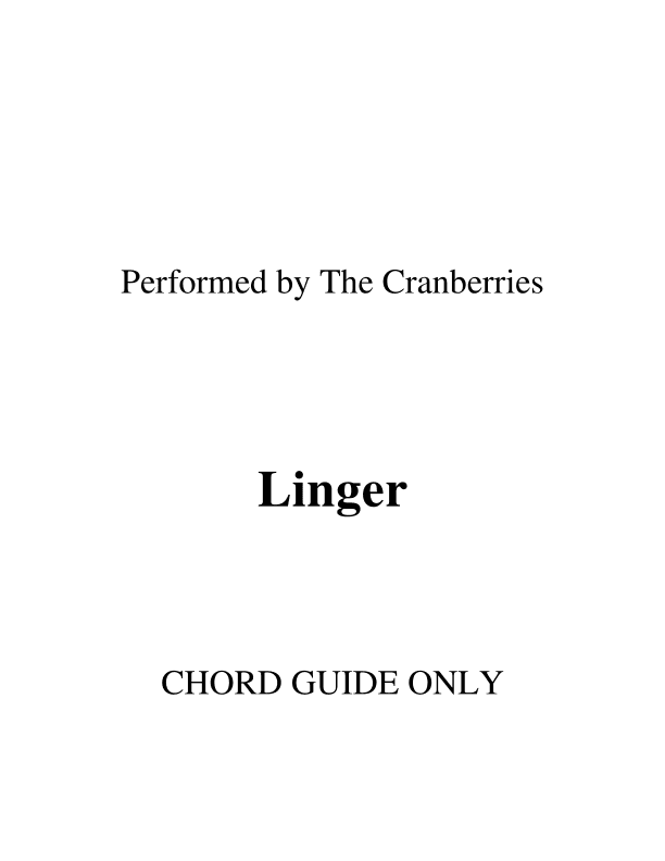 Linger (arr. RWM)