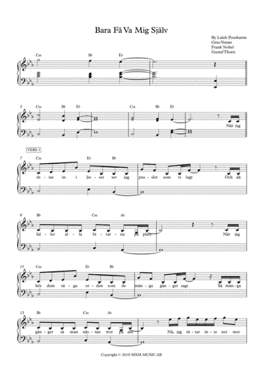 Bara Fa Va Mig Sjalv (arr. Fredrik Brändström)