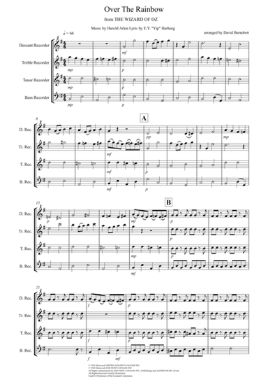 Over The Rainbow (from The Wizard Of Oz) (arr. David Burndrett)