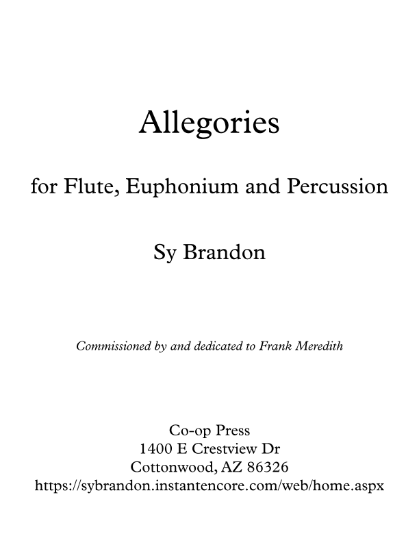 Allegories for Flute, Euphonium, and Percussion