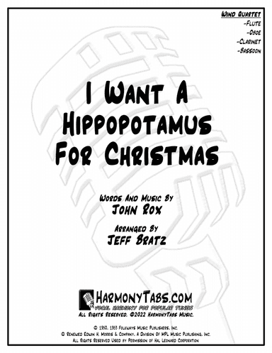 I Want A Hippopotamus For Christmas (Hippo The Hero) (arr. Jeff Bratz)
