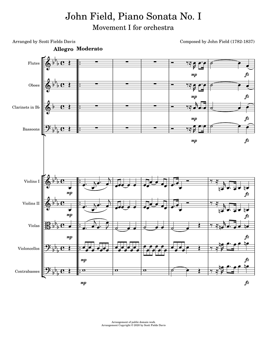 John Field, Sonata I (Movement I) arranged for orchestra by Scott Fields Davis (arr. Scott Fields Davis)