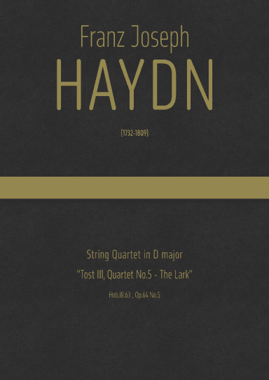 Haydn - String Quartet in D major, Hob.III:63 ; Op.64 No.5 "Tost III, Quartet No.5 - The Lark" (arr. J.G. Cucó Barber)