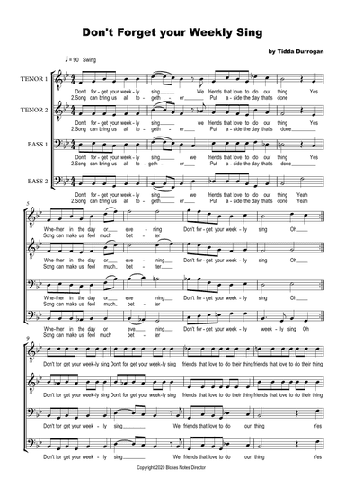 Don't Forget Your Weekly Sing