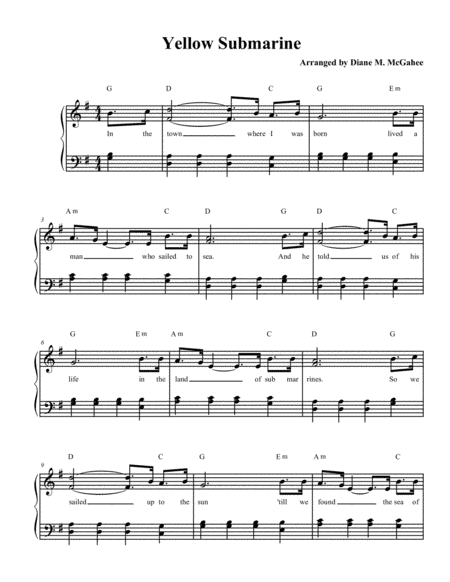 Yellow Submarine (arr. Diane M. McGahee)