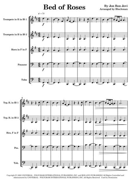 Bed Of Roses (arr. Blechmaxx)