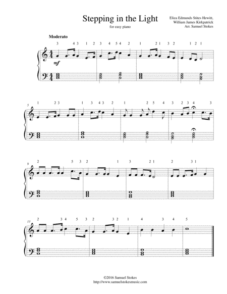 Stepping in the Light - for easy piano (arr. Samuel Stokes)
