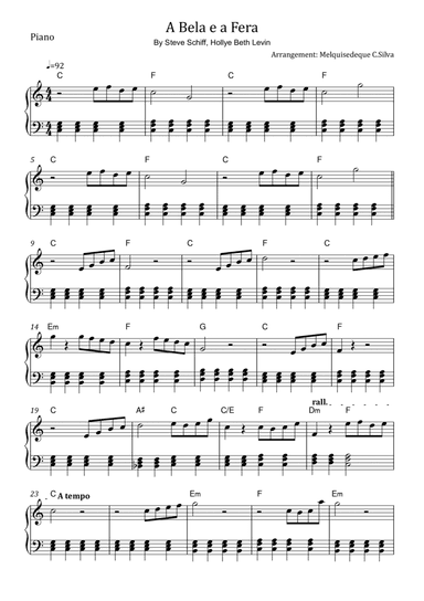 Beauty And The Beast (arr. Melquisedeque C.Silva)