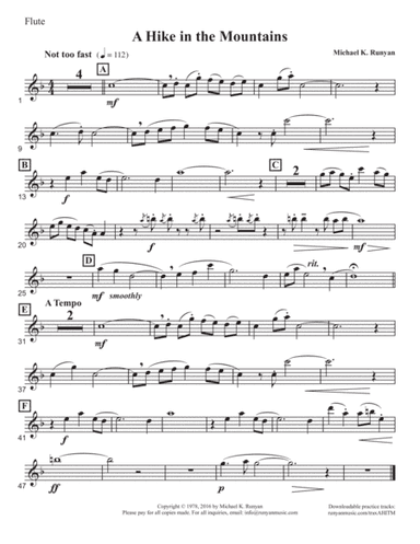 A Hike In the Mountains, for Flute with Piano Accompaniment (all parts)
