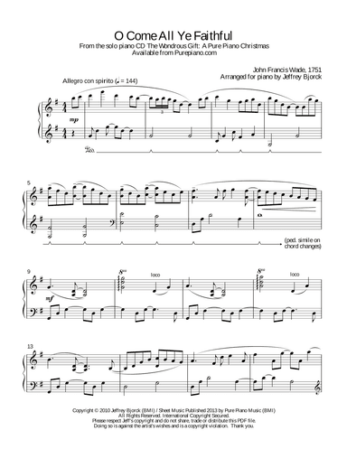 O Come All Ye Faithful (arr. Jeff Bjorck)