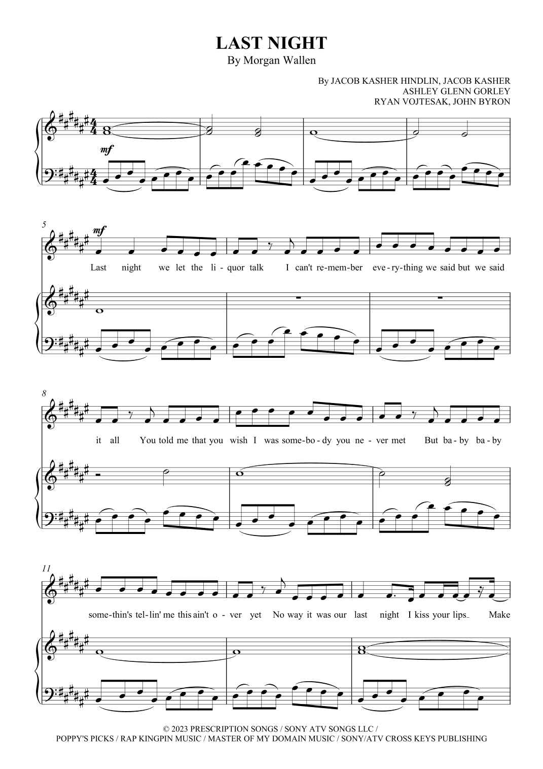 Last Night (arr. SCMusic)