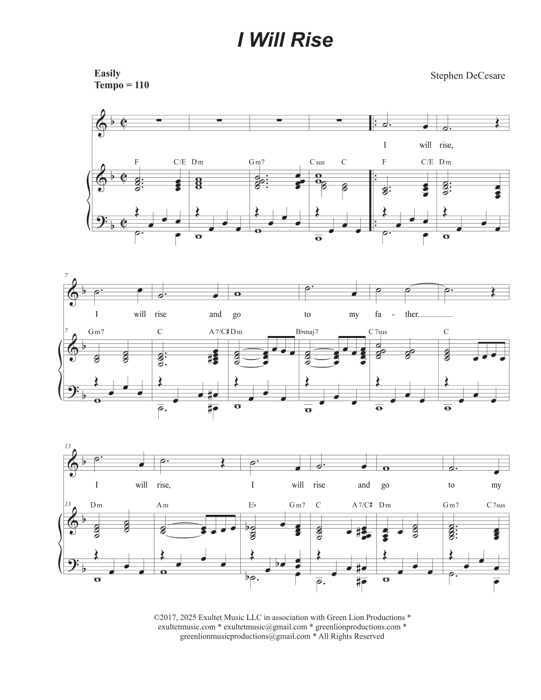 I Will Rise (Psalm 51) (Vocal solo)