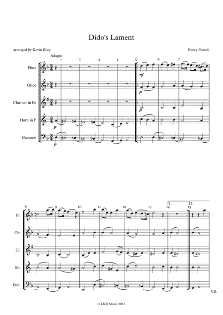 Dido's Lament (arr. Kevin Riley)