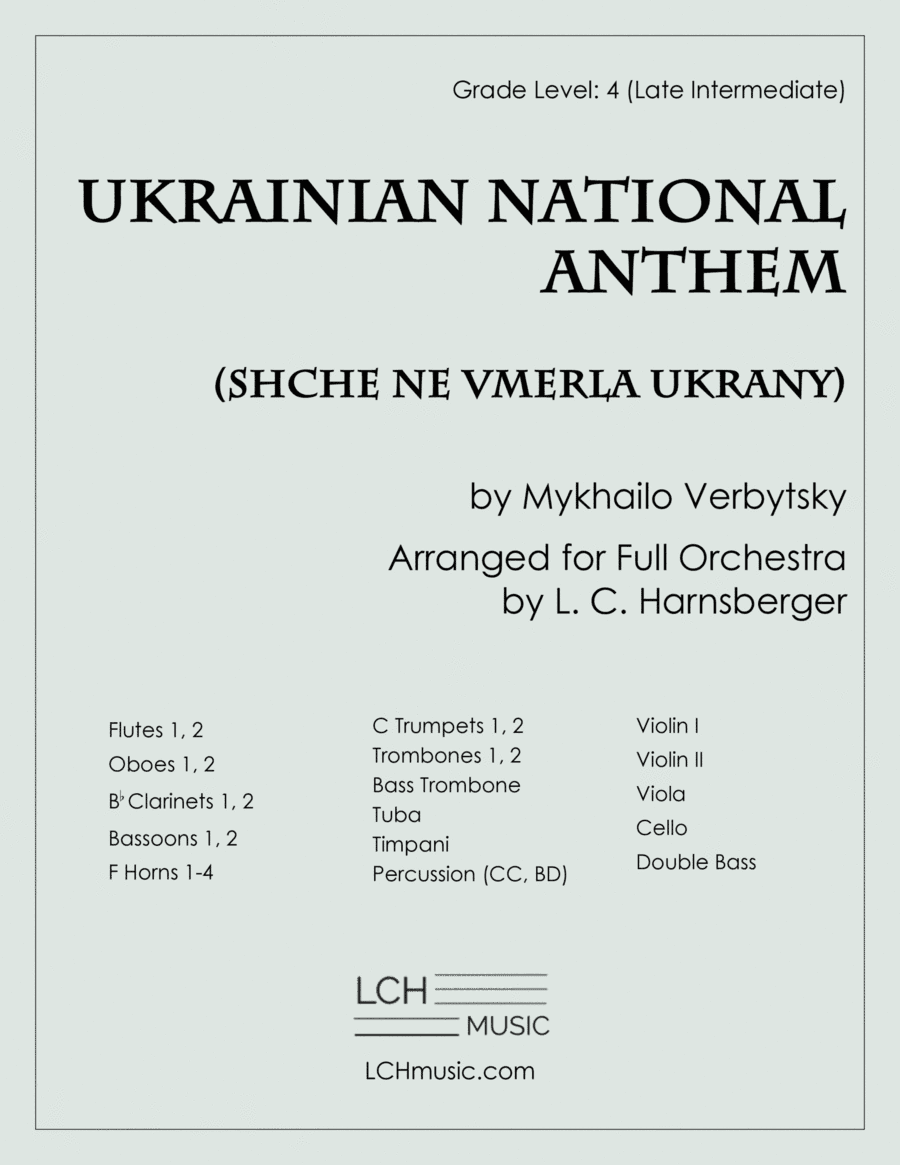 Ukrainian National Anthem for Full Orchestra arr. Harnsberger (arr. L. C. Harnsberger)