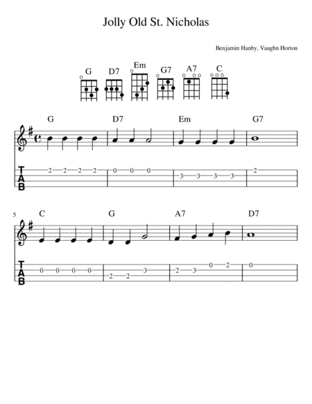 Jolly Old St. Nicholas (Ukulele) (arr. Randy McGravey)