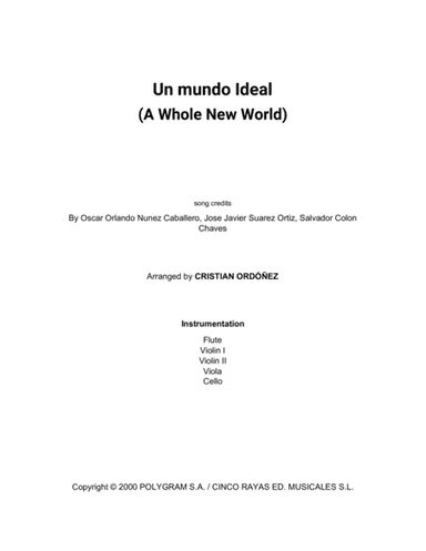 Un Mundo Ideal (arr. Cristian Ordoñez)