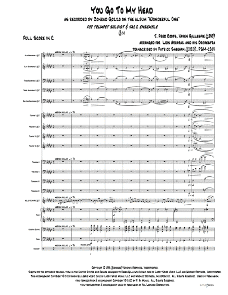 You Go To My Head (arr. Patrick Sheehan)