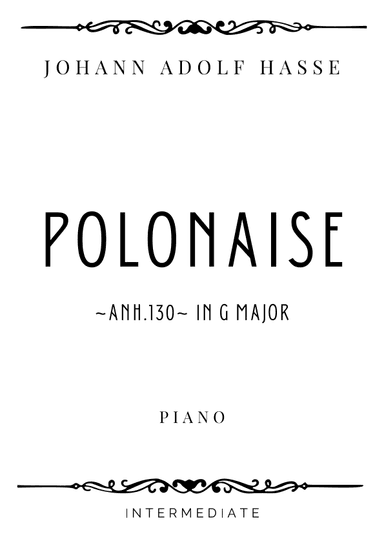 Hasse - Polonaise in G Major (BWV 130) - Intermediate (arr. Piacere Music Sheets)