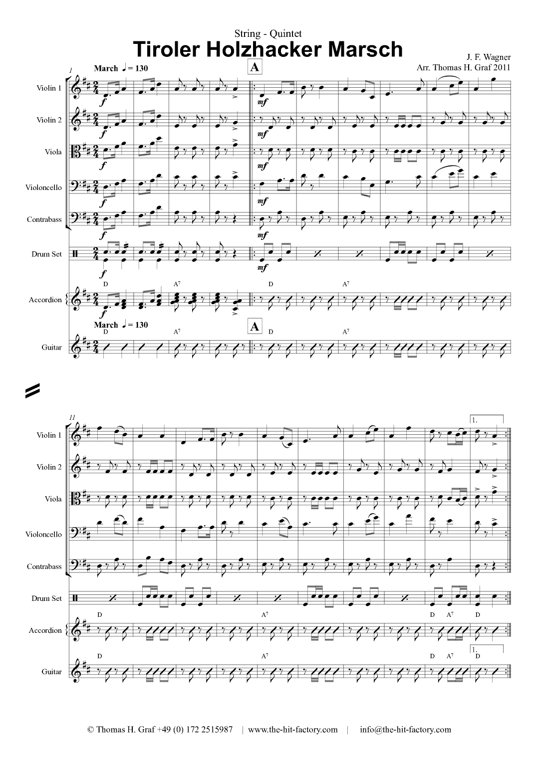 Tiroler Holzhacker Marsch - German Polka March Octoberfest - String Quintet (arr. Thomas Graf)