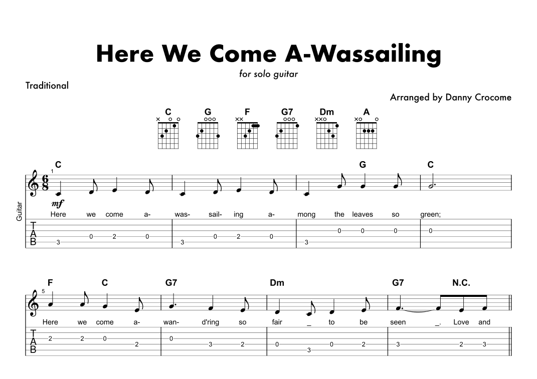 Here We Come A-wassailing (arr. Danny Crocome)