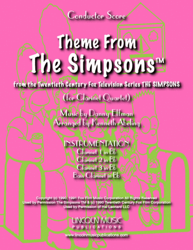 Theme From The Simpsons TM  from the Twentieth Century Fox Television Series THE SIMPSONS (arr. Kenneth Abeling)