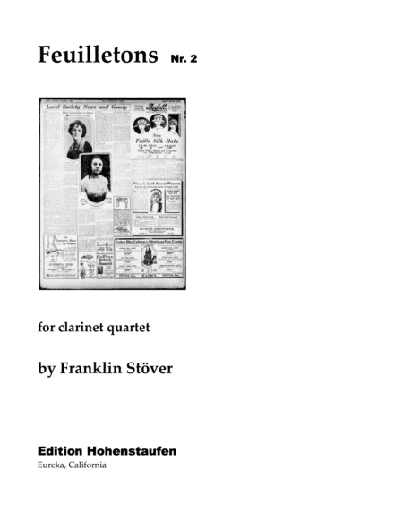 Feuilletons nr. 2, for 3 clarinets & bass clarinet