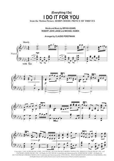 (Everything I Do) I Do It For You (arr. Claudio Porstmann)
