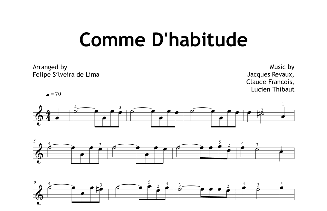 Comme D'habitude (arr. Felipe Silveira)