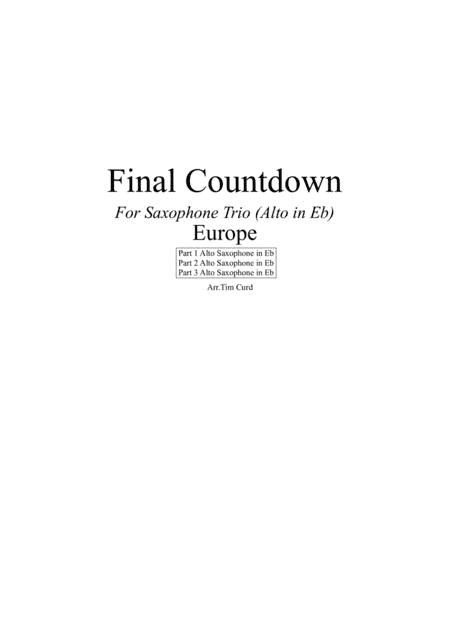 Final Countdown (arr. Tim Curd)
