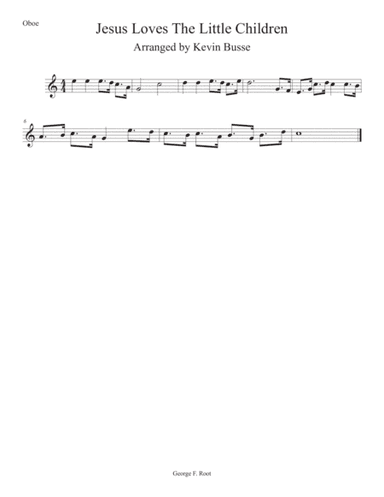 Jesus Loves The Little Children (Easy key of C) - Oboe (arr. Kevin Busse)