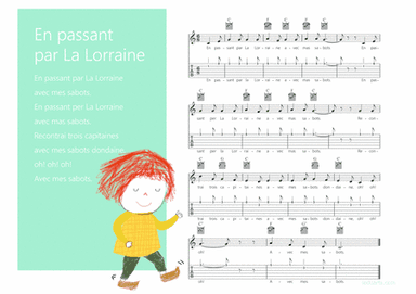 En passant per la Lorraine Melody + Guitar chords + Guitar TAB's (arr. iEduArts Publishers)
