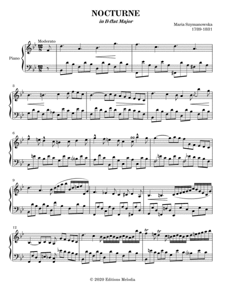 Nocturne in B flat Major - Szymanowska (arr. Theoria Music)