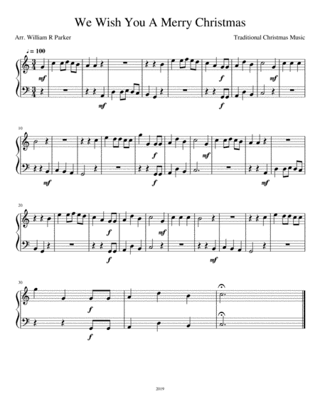 We Wish You A Merry Christmas (arr. William R Parker III)