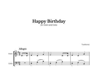 Happy Birthday for Violin and Cello (arr. Marcos Soares)