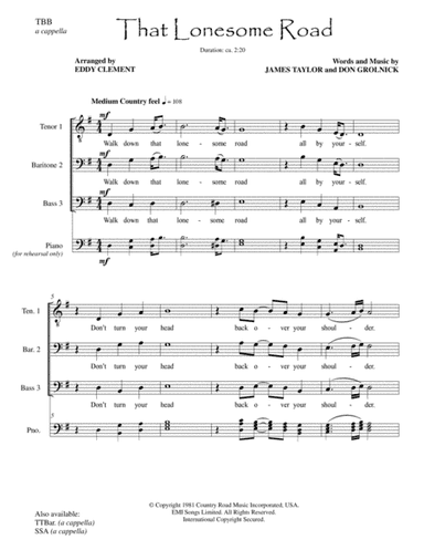 That Lonesome Road (arr. EDDY CLEMENT)