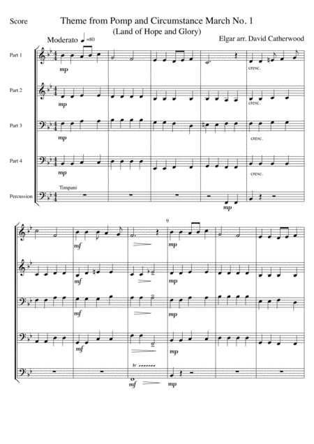 Theme from Pomp and Circumstance March No. 1 (Land of Hope and Glory) Elgar arr. David Catherwood (arr. David Catherwood)