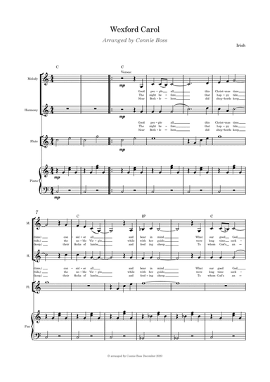 Wexford Carol - flute, vocal duet and piano (arr. Connie Boss)