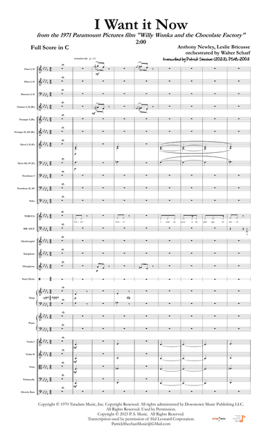 I Want It Now (arr. Patrick Sheehan)