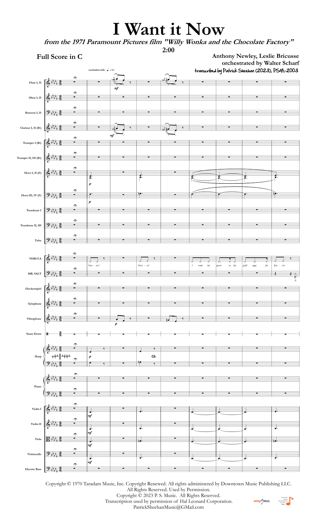 I Want It Now (arr. Patrick Sheehan)