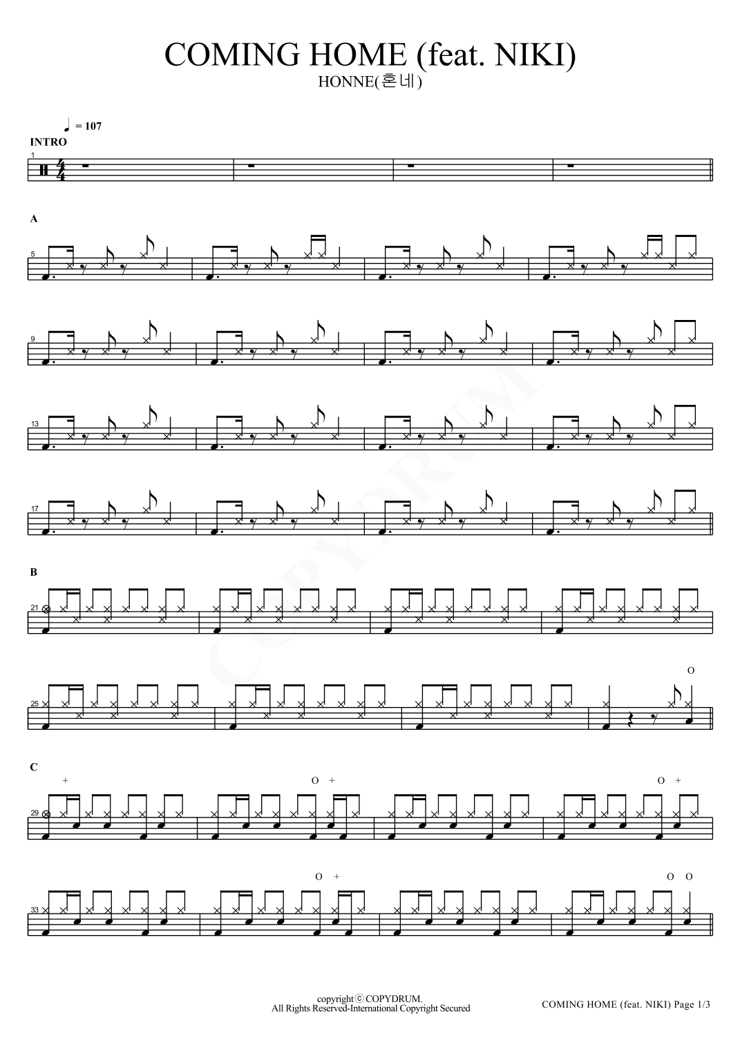 Coming Home Feat. Niki (long Distance Recording) (arr. COPYDRUM)