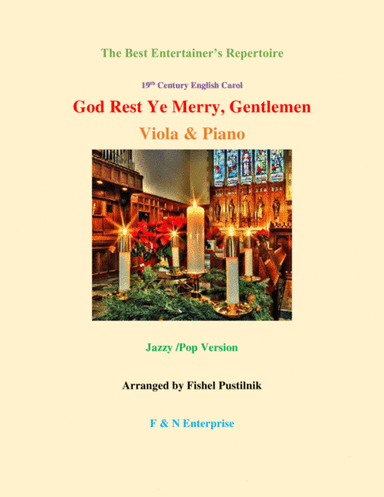 Piano Background for "God Rest Ye Merry, Gentlemen"-Viola and Piano (arr. Fishel Pustilnik)