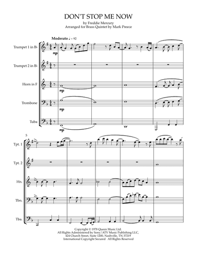 Don't Stop Me Now (arr. Mark Preece)