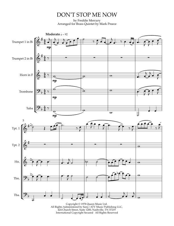 Don't Stop Me Now (arr. Mark Preece)