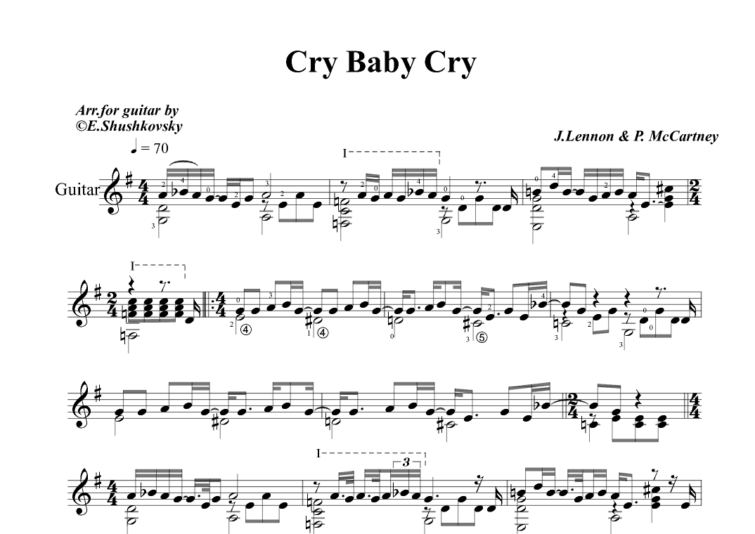 Cry Baby Cry (arr. Evgeny Shushkovsky)