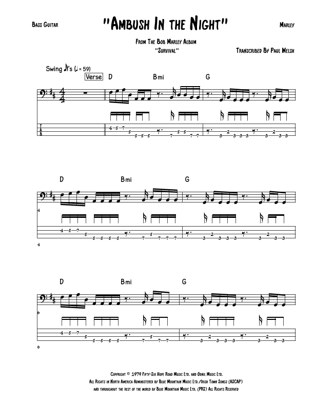 Ambush In The Night (arr. Accubass)
