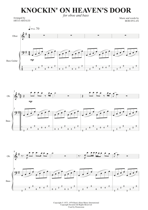 Knockin' On Heaven's Door (arr. Art.o Artaud)