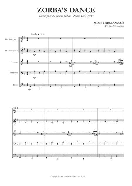 Zorbas Dance (arr. Diego Marani)