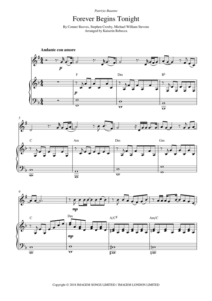 Forever Begins Tonight (arr. Kaiserin Rebecca)